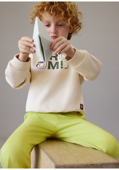 Mayoral Erkek Çocuk Kapşonlu İki İplik Sweatshirt Krem