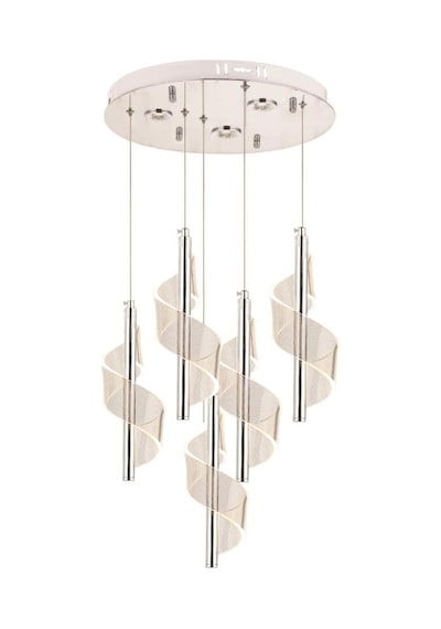Eray Aydınlatma P7077-4+1 5li Krom Sarkıt Led Avize Krom