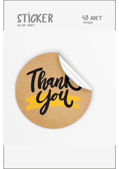 Thank You-hand Made With Love Etiket 17 Farklı Tasarım 48 Adet