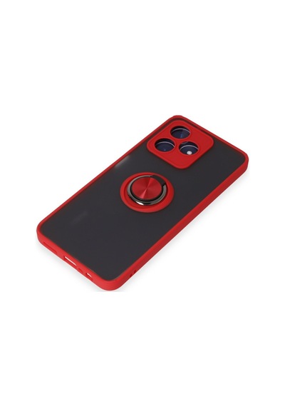 Realme C53 Uyumlu Kılıf Montreal Yüzüklü Silikon Kapak - Kırmızı