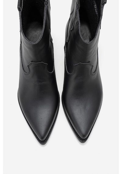 Luvishoes Luvi Shoes Elıa Siyah Cilt Hakiki Deri Kadın Western Bot Siyah
