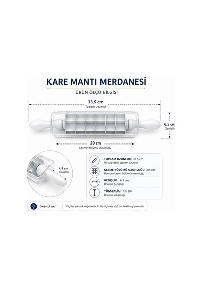 Kare Mantı Kesme Aparatı Hamur Kesici Merdane Çoklu 7 Bıçaklı Hamur Bölücü Mantı Ravioli Erişte Kesici Mutfak