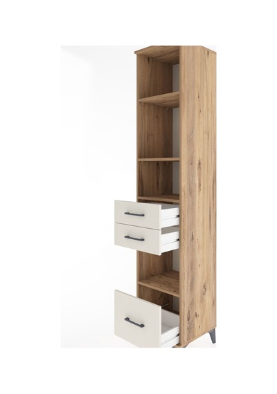 Hyperion Dolap 4 Raflı 3 Çekmeceli 44x44x221 Çam-aytaşı Çam