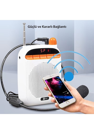 Lecoo MCS30 Kablosuz Çift Mikrofonlu Ses Kaydetme Özellikli Taşınabilir Hoparlör