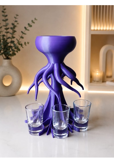3d Baskı Ahtapot Shot Dispenser - Eğlenceli Bardak Dağıtıcı Ve Masaüstü Sunum Aparatı