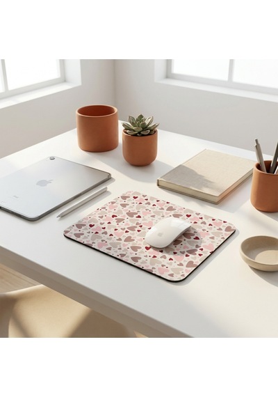 Premium Kalpli Ergonomik Pembe Mouse Pad - 23x19 Cm - Kaydırmaz Tabanlı Kaliteli Fare Altlığı Mousepad Çok Renkli