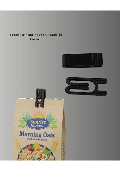 Cips Kahve Ve Bakliyat İçin Poşet Kapatma Mandalı 10 Lu Açık Lacivert