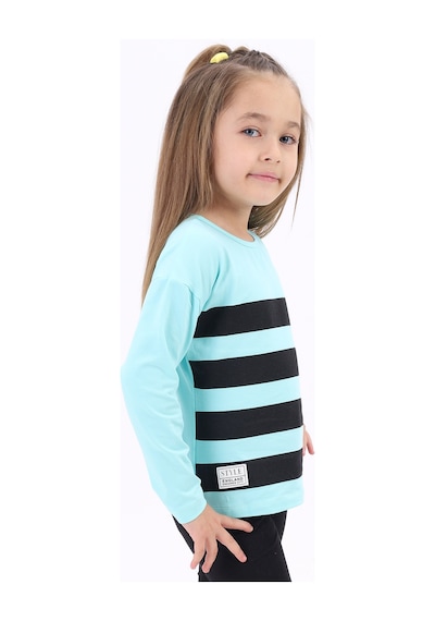 Toontoy Kids Toontoy Kız Çocuk Baskılı Tişört Su Yeşili