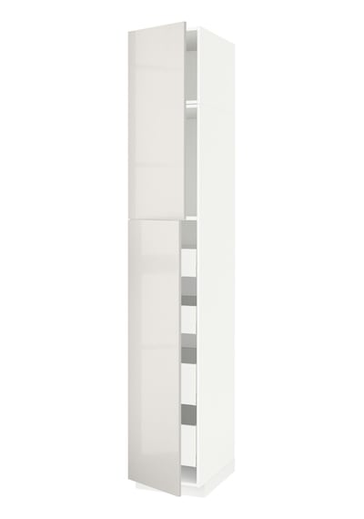 Mutfak Boy Dolabı, Rınghult Açık Gri, 40x60x240 Cm, 2 Kapaklı Ve 4 Çekmeceli Mutfak Boy Dolabı, Rınghult Açık Gri, 40x60x240 Cm, 2 Kapaklı Ve 4 Çekmeceli