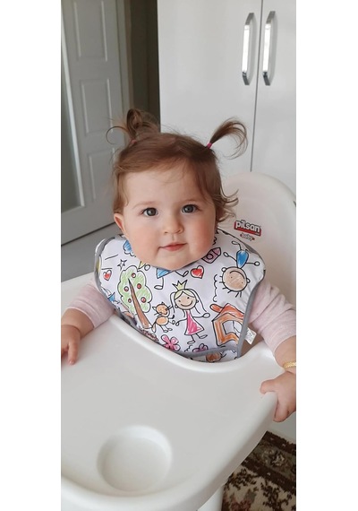 Yorni, Sızdırmaz, Cepli Ve Boyundan Cırtlı Bebek Mama Önlüğü Family Çok Renkli