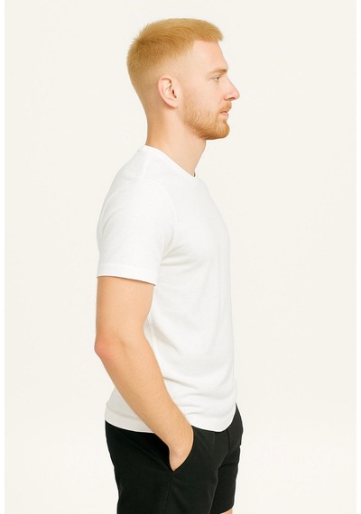 Axxel Erkek Beyaz Kısa Kollu T-shirt-d405 Beyaz