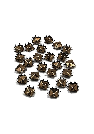 Süs Tırnaklı Antik Renk Çakma Kare Piramit 5 Mm 20 Adet Metal Trok