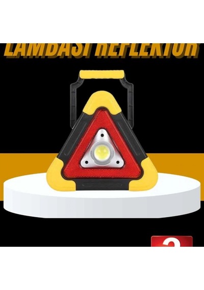 Şarjlı Güneş Enerjili Reflektör Işıklı İkaz Lambası Çok Fonksiyonlu Üçgen Reflektör