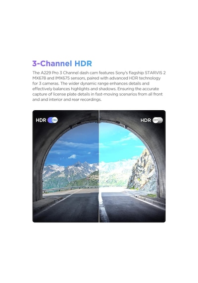 Viofo A229 Pro 3 Kameralı Ön-iç-arka 4k+2k+1080p Hdr Sony Starvis 2 İle Uyumlu Wifi Gps Araç Kamerası