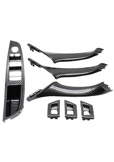 Bmw 5 Serisi F10 2010-2017 Uyumlu 7 Parça Kapı Kol Kaplama Seti Karbon Renk