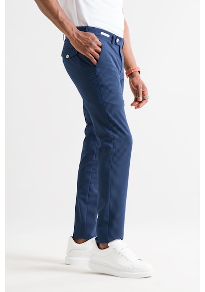 Ecer Slimfit Çizgili Yazlık İnce Gofre Kumaş Likralı Erkek Kumaş Pantolon 001