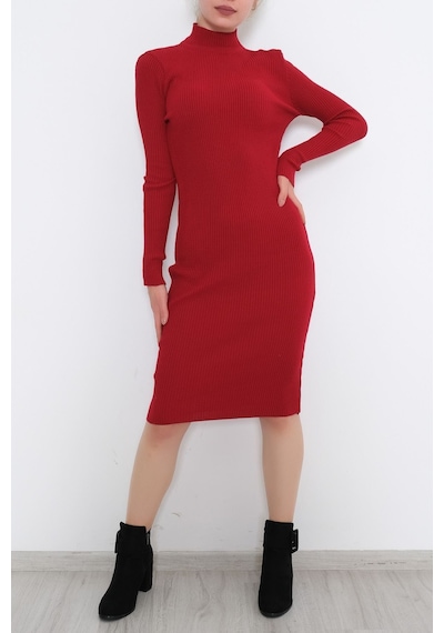 Bensu Store - Yarım Balıkçı Elbise Kırmızı - 10072.1612. 001