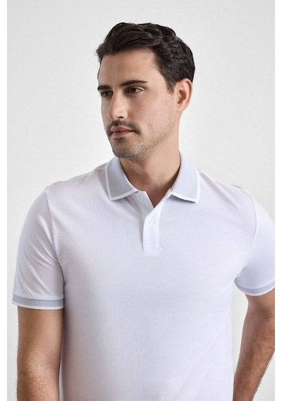 Hipatu Süvari Regular Oxford Polo Yaka Tişört Beyaz