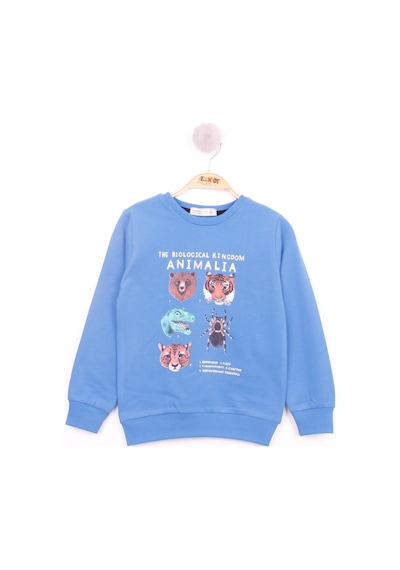 Toontoy Kids Toontoy Erkek Çocuk Hayvan Baskılı Sweatshirt Saks