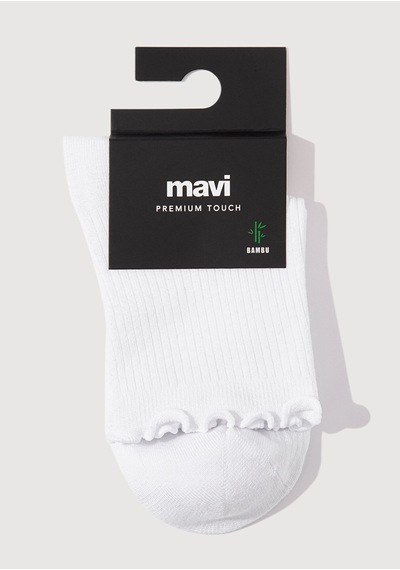 Mavi - Beyaz Soket Çorap 1913245-70053 Beyaz