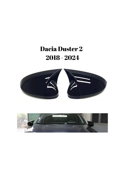 Dacia Duster 2 2018 2019 2020 2021 2022 2023 2024 Uyumlu Yarasa Batman Ayna Kapağı Takımı Parlak Siyah