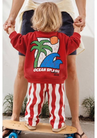 Mamy Kids Çocuk Baskılı Eşofman Takımı Kırmızı
