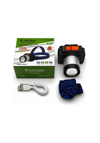 Silver Gs-15650 2500 Lümen 4 Mod Sos Özellikli Led Kafa Feneri Çok renkli