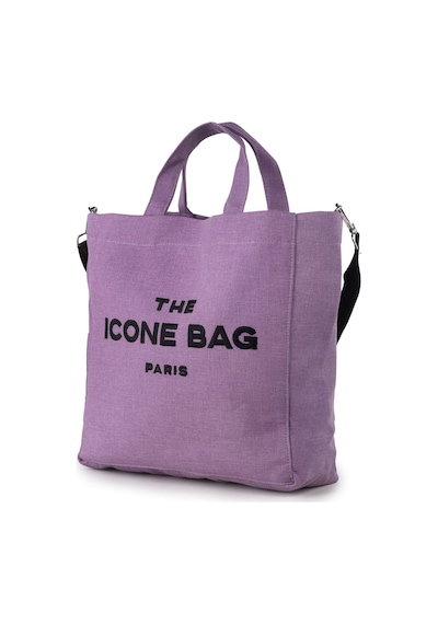 Icone Lila The Icone Bag Paris İşlemeli Tote Kadın Kol Çantası Ve Omuz Çantası Lila