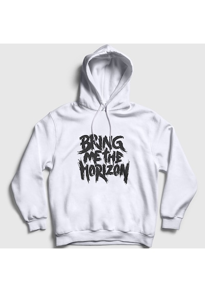 Presmono Unisex Bring Me The Horizon Kapüşonlu Sweatshirt Beyaz