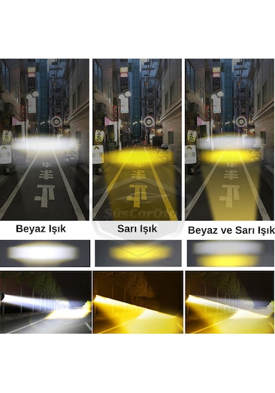 Robot Sis Farı Çift Renk Sarı-beyaz Araç Motosiklet Off Road Led Lamba Çift Gözlü Projektör 5 Metal Arazi Çalışma LED Far 41708165