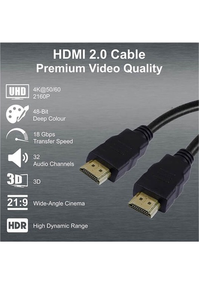 4K 1M Metre 4K 3D Ultra Hd Ethernet Destekli Altın Uç Hdmi Kablo