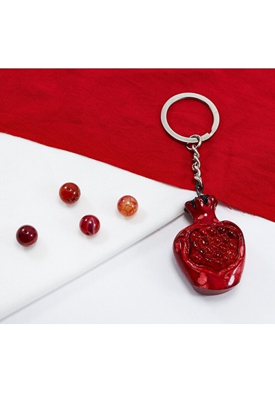 Bolluk, Bereket Sembolü Seramik Nar Figürlü Anahtarlık, Hediyelik