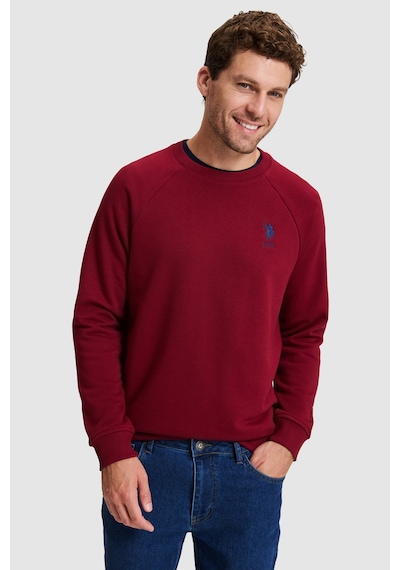 U.S. Polo Assn. Erkek Bordo Basic Sweatshirt 50329441 Vr014