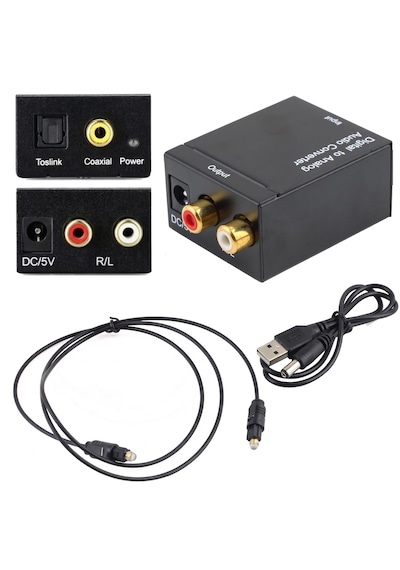 Dijitalden Analoğa Ses Dönüştürücü Optik Toslink Coaxial To Rca L/r Çevirici Adaptör Sadece Tek Yönlü Tv Amfi Ses Sistemi Uyumlu Cn06