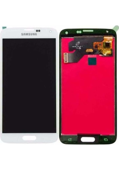 Samsung Uyumlu Galaxy S5 G900 Lcd Ekran Dokunmatik Beyaz Orta Tuşlu