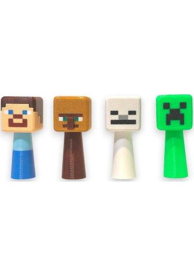 Minecraft Sprunki Figür 4 Adet 7 Cm Steve, Köylü, İskelet, Creeper