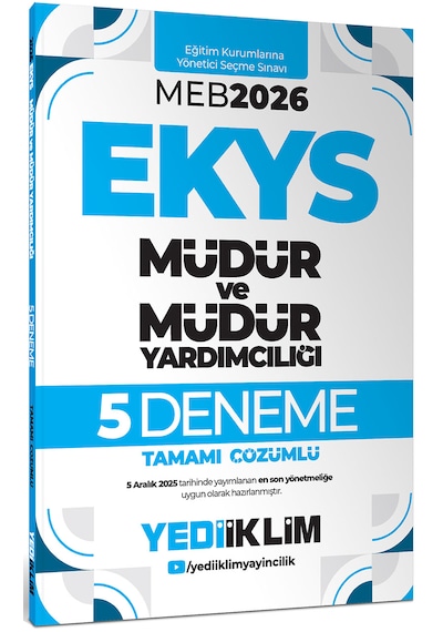Yediiklim 2026 Meb Ekys Müdür Ve Müdür Yardımcılığı Tamamı Çözümlü 5 Deneme