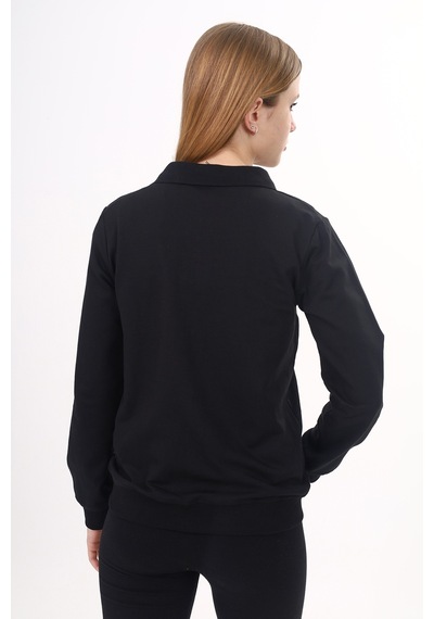 Toontoy Kız Çocuk Okul Nakışlı Hırka Siyah