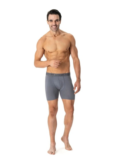 U.S. Polo Assn. U.s Polo Assn. 80517 Erkek Pamuklu 3'lü Boxer-siyah&antrasit&gri Siyah