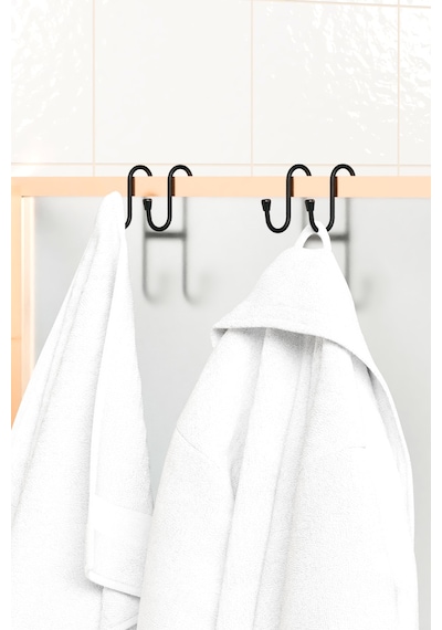 2 Adet Duşakabin Askısı Banyo Mutfak Bornoz Havlu Askılığı Metal Askı Çok Amaçlı Siyah Askılık Siyah