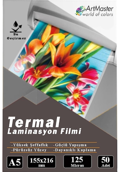 A5 Parlak Laminasyon Filmi 50 Li 1 Paket 125 Mikron Pvc Kaplama Laminasyon Kaplama Poşeti 50 Adet