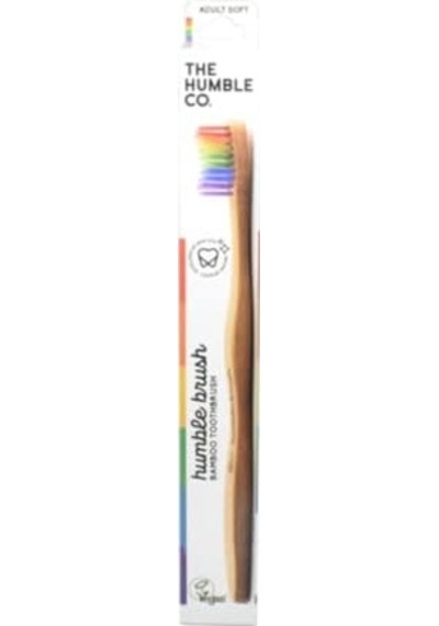 The Humble Co. Co Bambu Diş Fırçası Yetişkin Soft Yumuşak Gökkuşağı Renkli Açık Ahşap