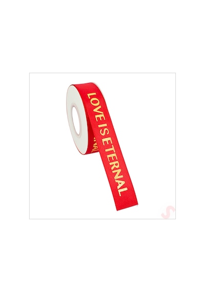 Grogren Kurdele Eternal Altın Baskılı, 2,5cm X 23mt - Kırmızı 0 - 99