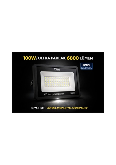 Lumıxa 100watt Ultra Slim Led Projektör 220v-6500k-6800lm Beyaz Işık