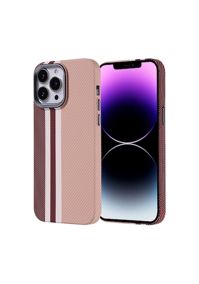Zore İphone 14 Pro Max Kılıf Magsafe Şarj Özellikli Karbon Fiber Görünümlü Ogaa Nekst Kapak - Siyah