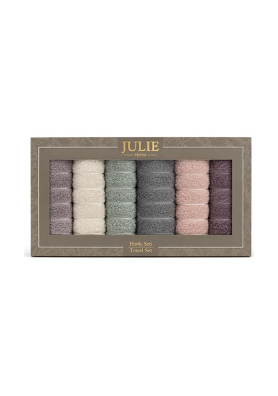 Julie Home 6'lı Havlu Seti Kutulu 30x50 Vera