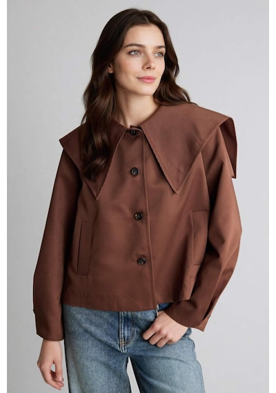 Defacto Relax Fıt Gabardin Trençkot H2393ax26spbn192 Kahve-bn192