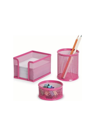 Gıpta Masa Seti Metal 3'lü Pembe  F0033