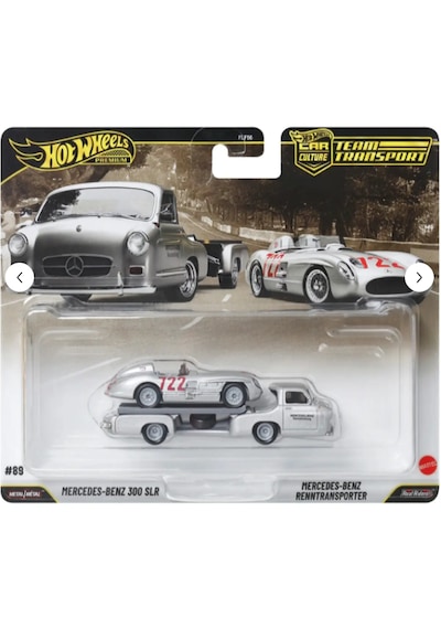 Hot Wheels Premium Car Culture Team Transport Mercedes-benz 300 Slr / Mercedes Benz Renntransporter Gri