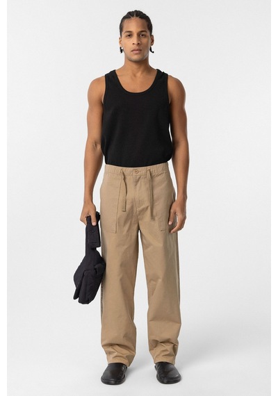 Vamos Baggy Fit Gabardin Pantolon Taba
